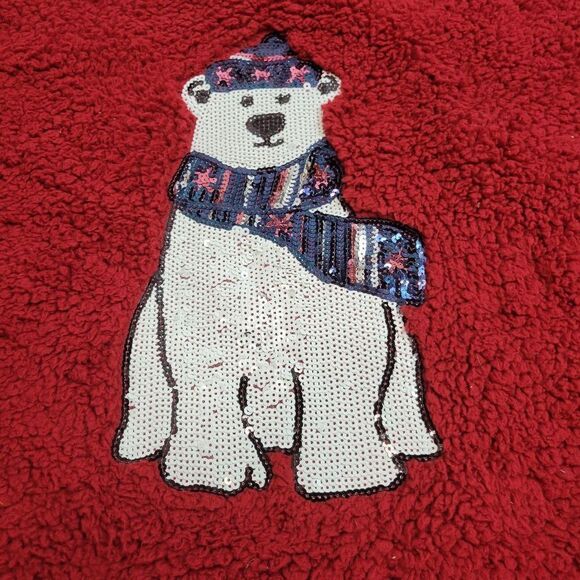 Time & Tru fuzzy Polar bear sweater S4-6 - Picture 2 of 3
